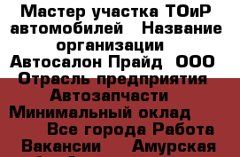 Мастер участка ТОиР автомобилей › Название организации ­ Автосалон Прайд, ООО › Отрасль предприятия ­ Автозапчасти › Минимальный оклад ­ 20 000 - Все города Работа » Вакансии   . Амурская обл.,Архаринский р-н